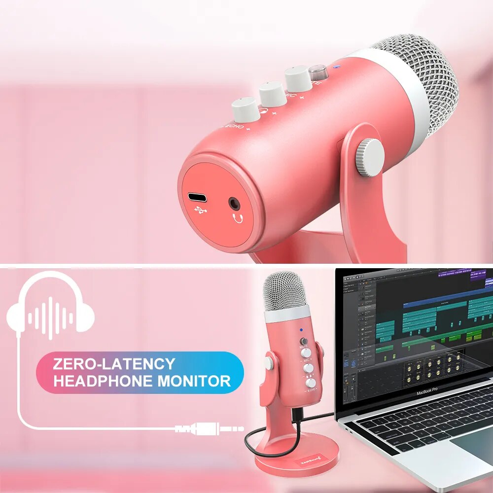 Haomuren microfone condensador - Pc Gaming Pink avaliação e preço