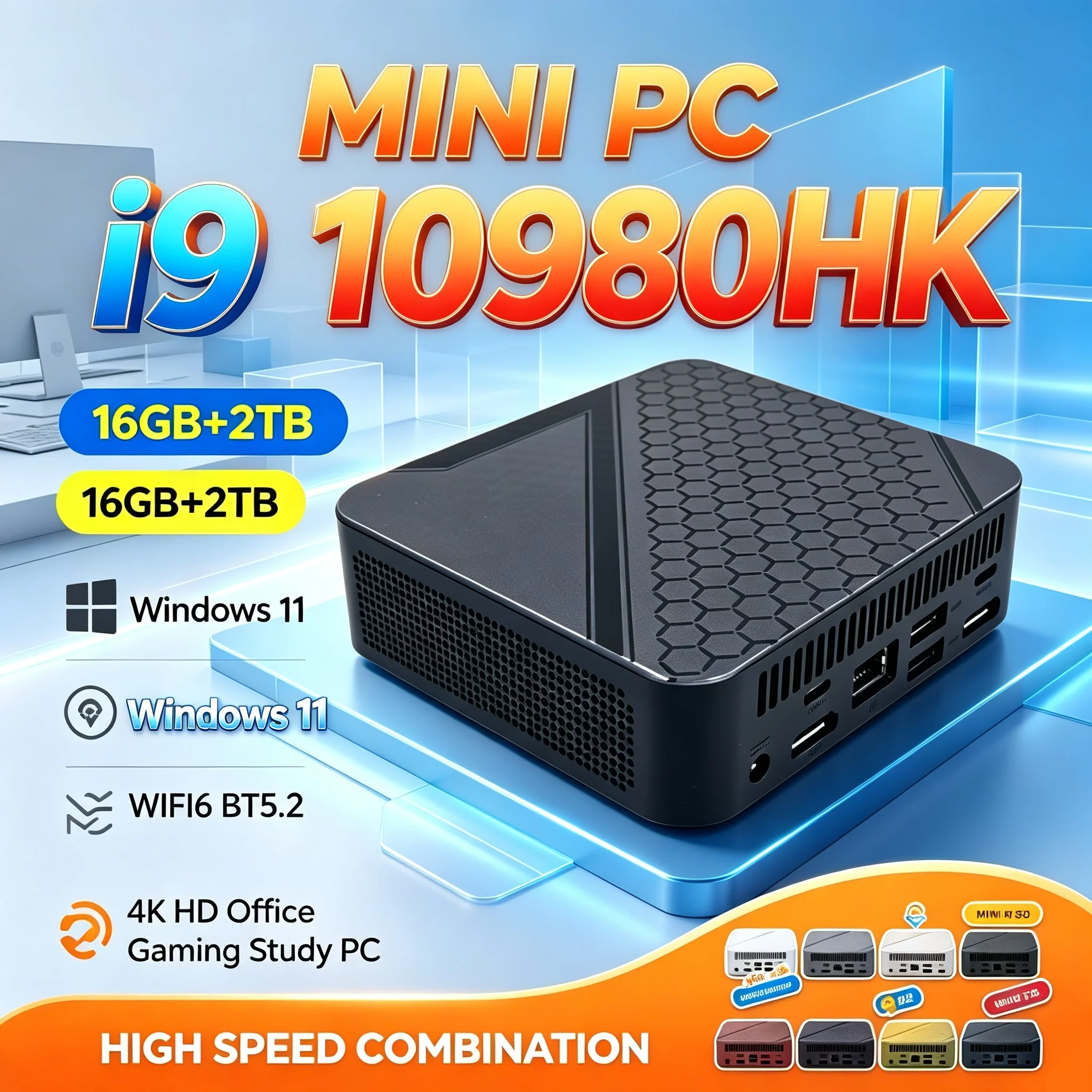 Mini PC Intel I9‑10980HK Windo - Pc Gaming Intel avaliação e preço